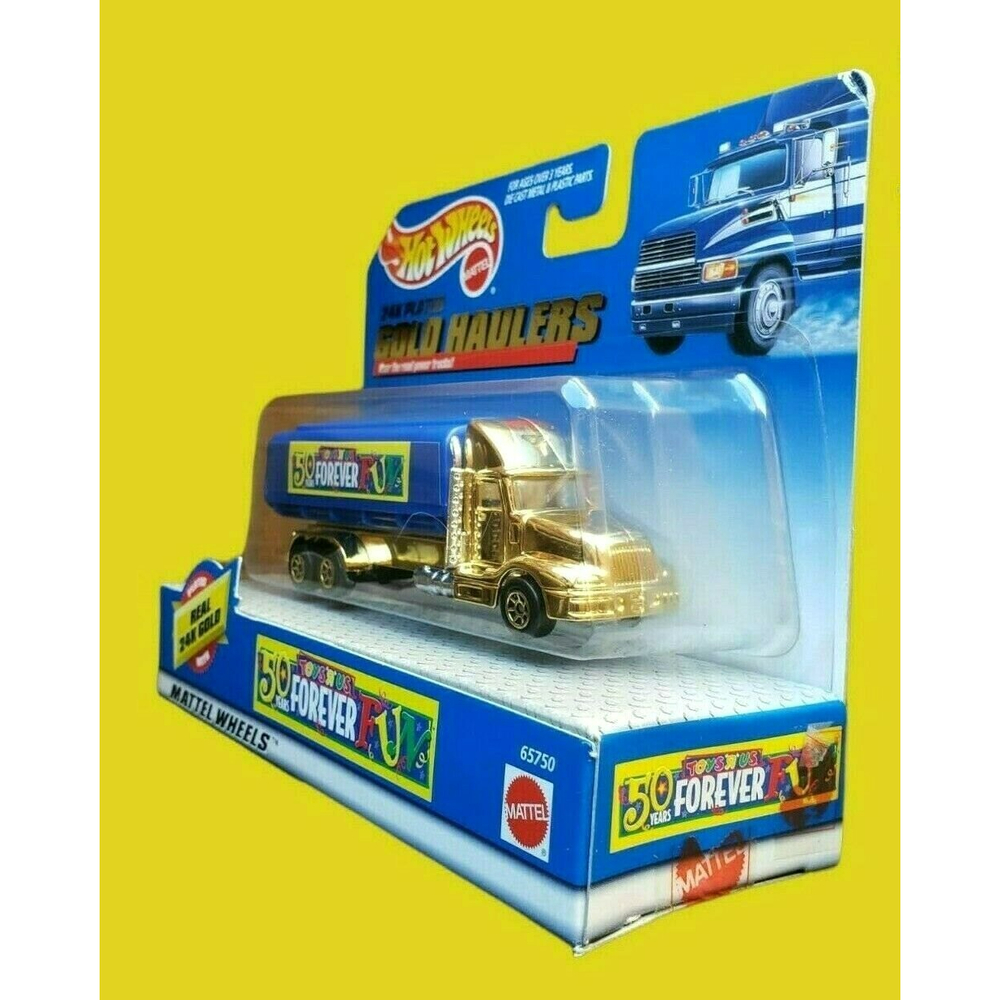1998 Hot Wheels 24K Plated Gold Semi Truck Haulers Toys R Us 50 Years Forever - Picture 9 of 11